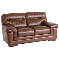 Casual Love Seat with Wrap-Around Pillow Arms