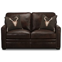Leather Loveseat with Nailheads
