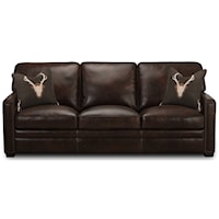 Leather Sofa with Nailheads