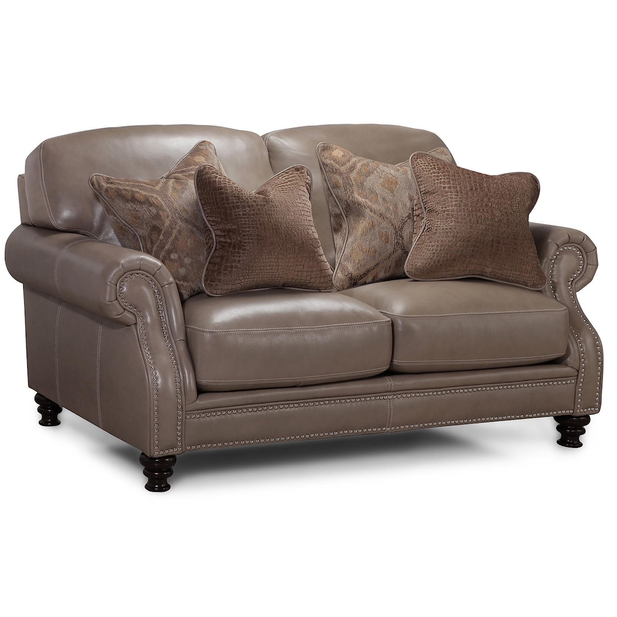 Simon Li Longhorn Leather Loveseat