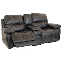 Casual Lay-Flat Power Gliding Reclining Love Seat with Console and Cup Holders