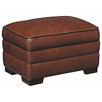 Contemporary Leather Match Ottoman