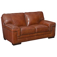 Contemporary Leather Match Loveseat