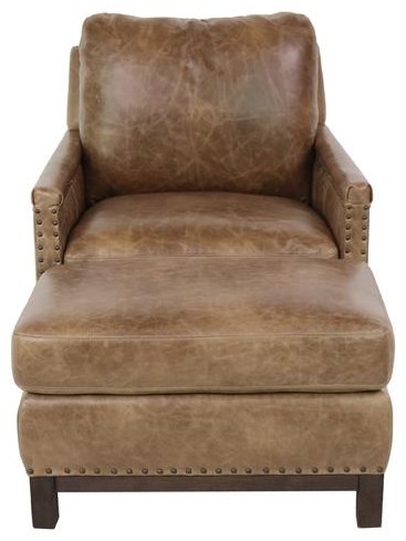 Leather Chair and Ottoman
