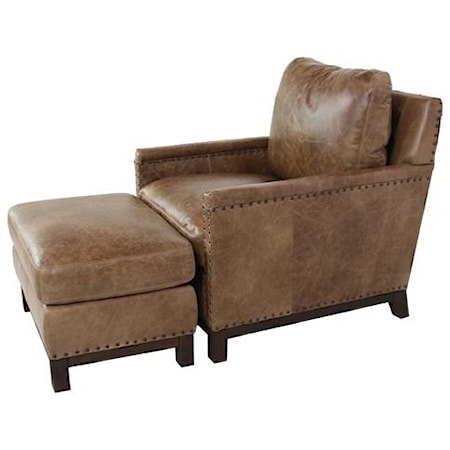 Leather Chair and Ottoman