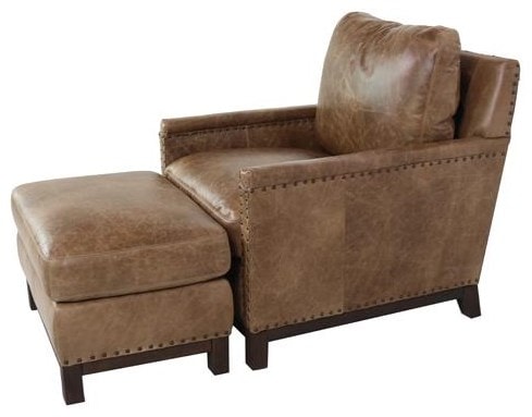 Leather Chair and Ottoman