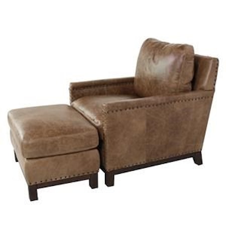 Leather Chair and Ottoman
