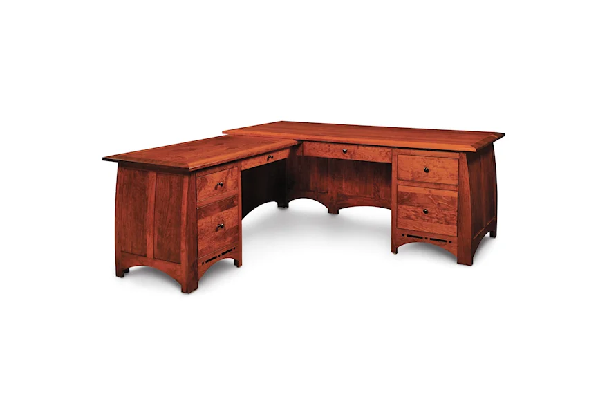 Aspen L Shape Desk by Simply Amish at Mueller Furniture