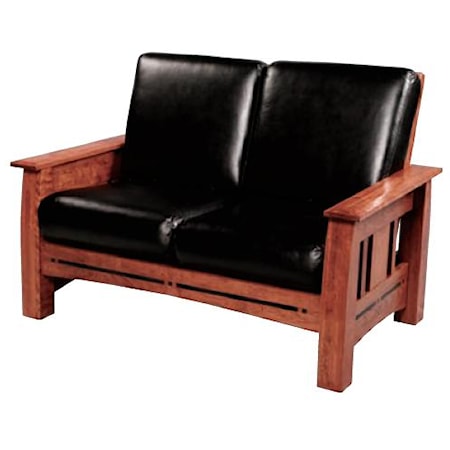 Mission Loveseat with Walnut Inlay