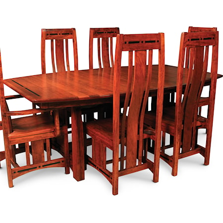 Trestle Table with Ebony Inlays