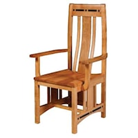 Wood Seat Chair with Lower Back