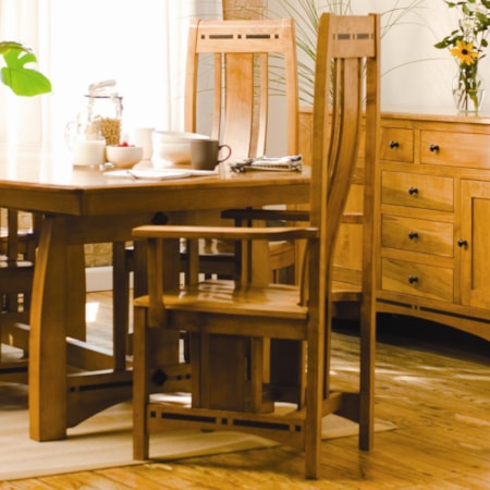 Wood Seat Aspen Arm Chair