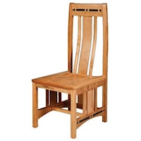 Wood Seat Side Chair with Lower Back