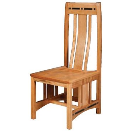 Wood Seat Side Chair with Lower Back