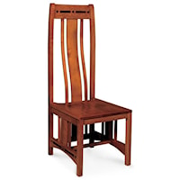 Dining Side Chair with Inlay and Wood Seat