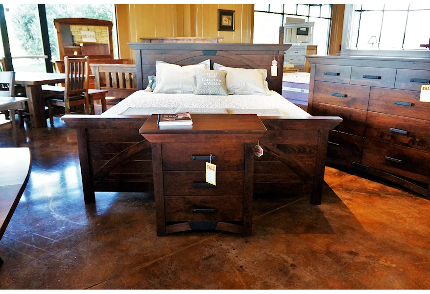 B and O Railroad King Size Trestle Bridge Panel Bed by Simply Amish at Mueller Furniture