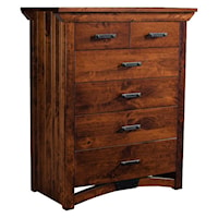 Trestle Bridge 6 Drawer Chest with Solid Wood Construction