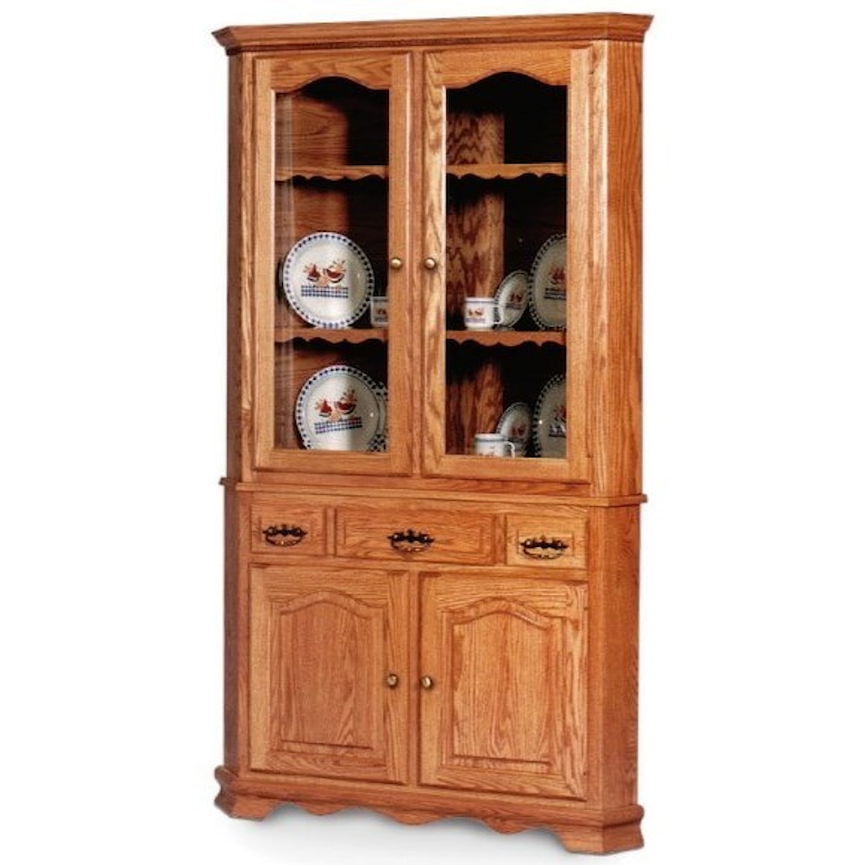 Simply Amish Classic 2 Door Closed Corner China Cabinet