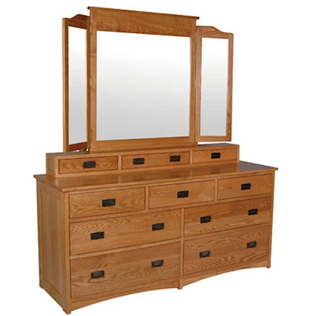 7-Drawer Dresser, Hankie Box and Mirror