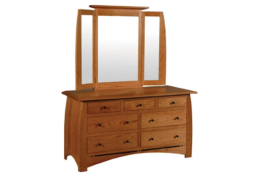 Aspen 7 Drawer Dresser and  Mirror by Simply Amish at Mueller Furniture