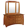 Simply Amish Aspen 7 Drawer Dresser and  Mirror