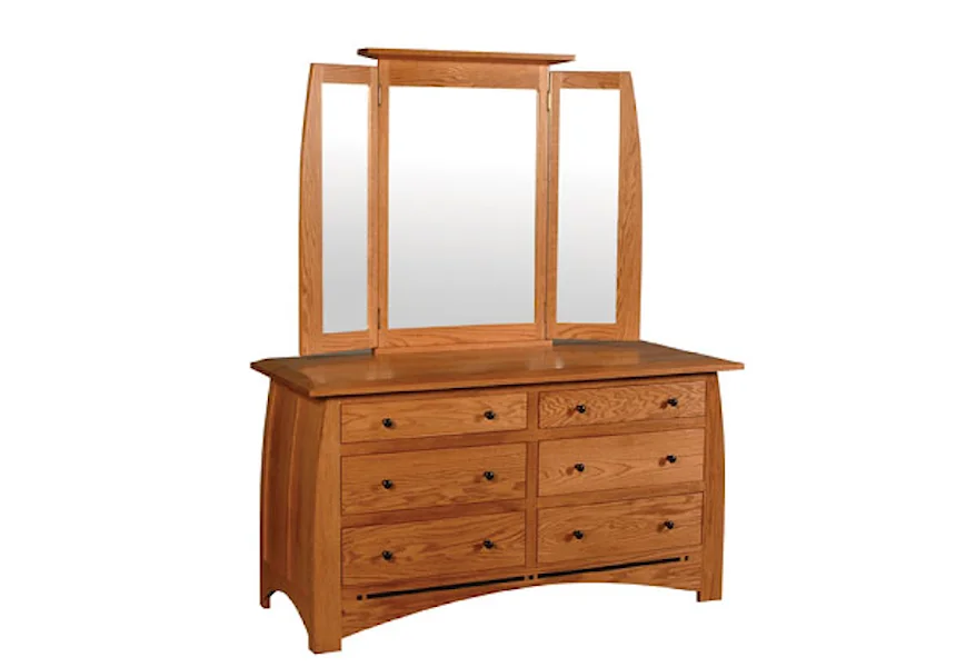 Aspen 6 Drawer Dresser and  Mirror by Simply Amish at Mueller Furniture