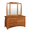 Simply Amish Aspen 6 Drawer Dresser and  Mirror