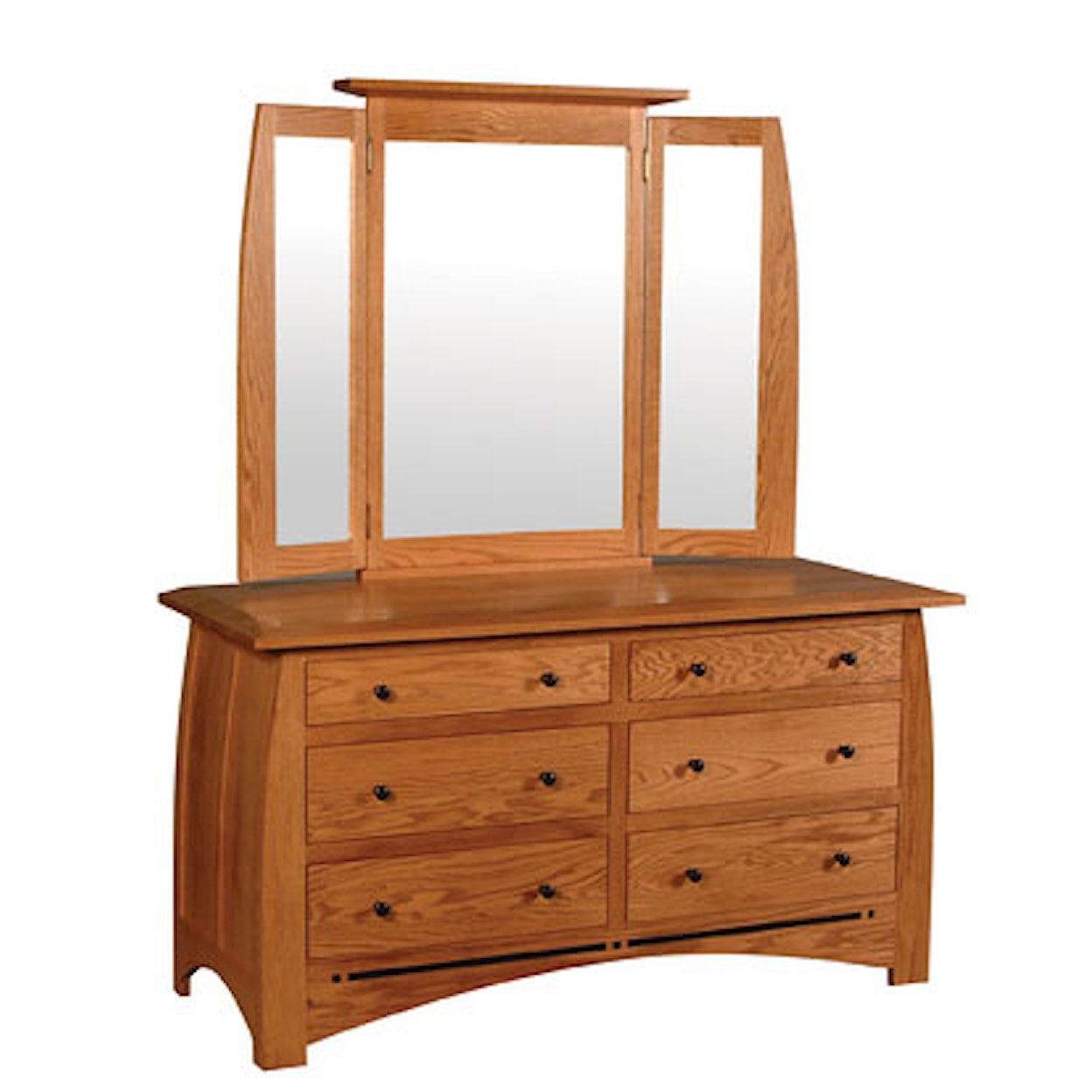 Simply Amish Aspen 6 Drawer Dresser and  Mirror