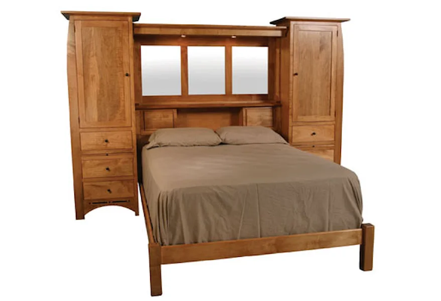 Aspen California King Bed Wall Unit by Simply Amish at Mueller Furniture