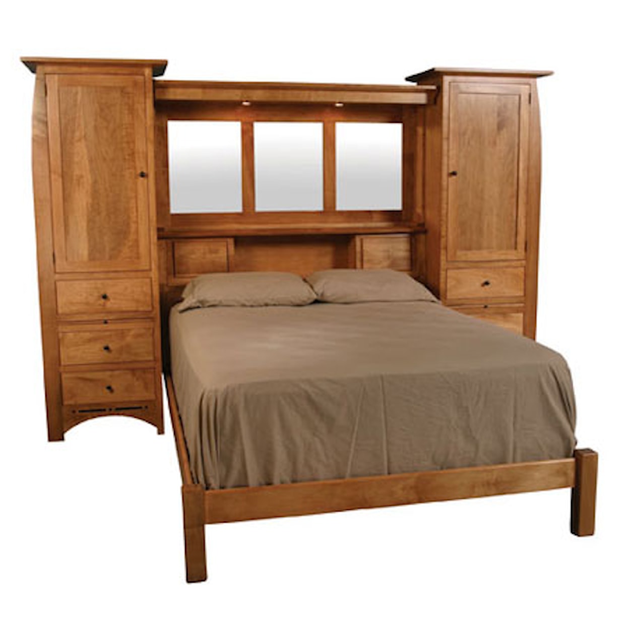 Simply Amish Aspen King Bed Wall Unit