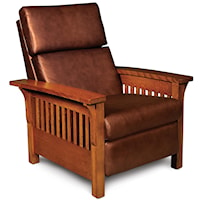 High Leg Recliner with Wood Arms and Sides