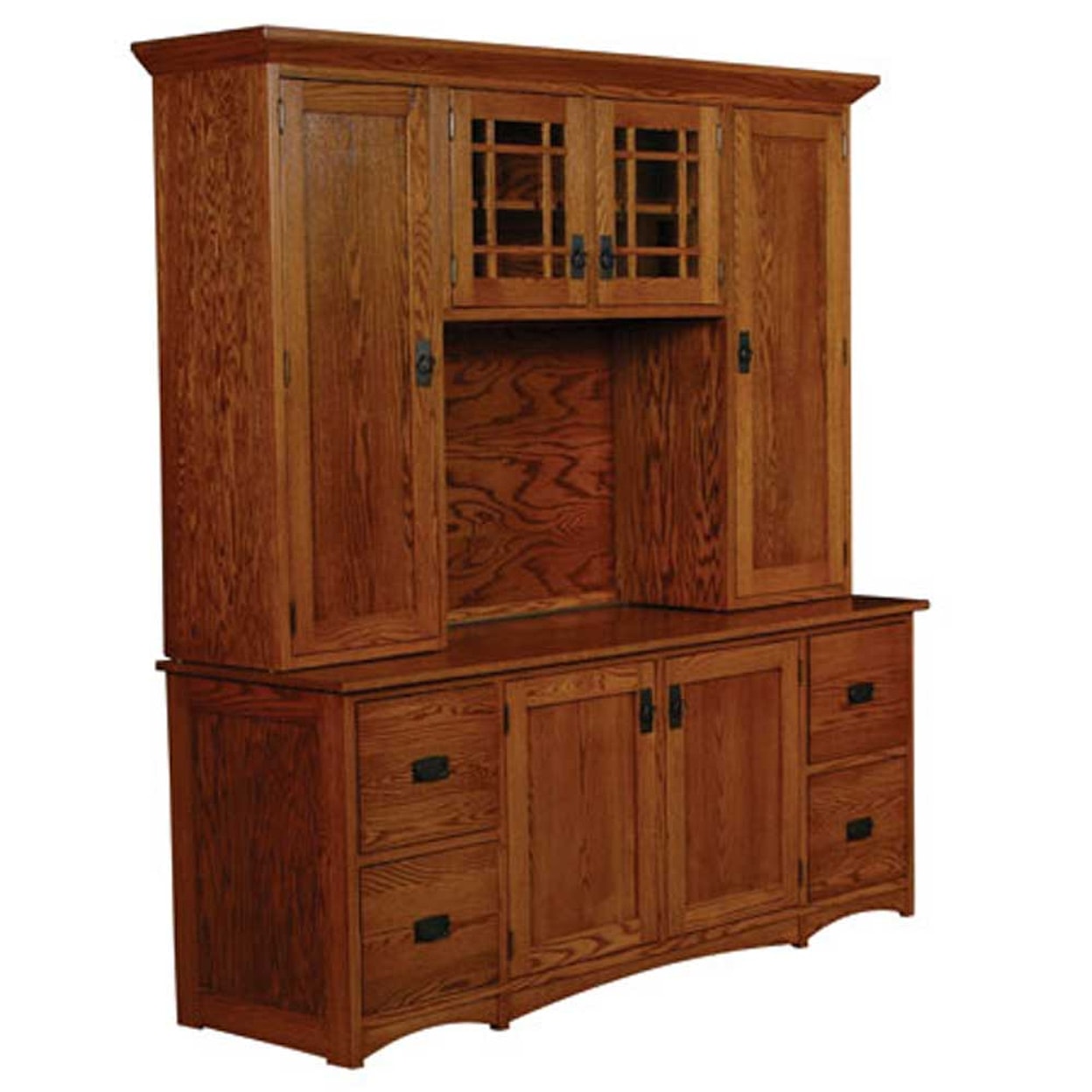 Simply Amish Prairie Mission File Drawer Credenza and Hutch