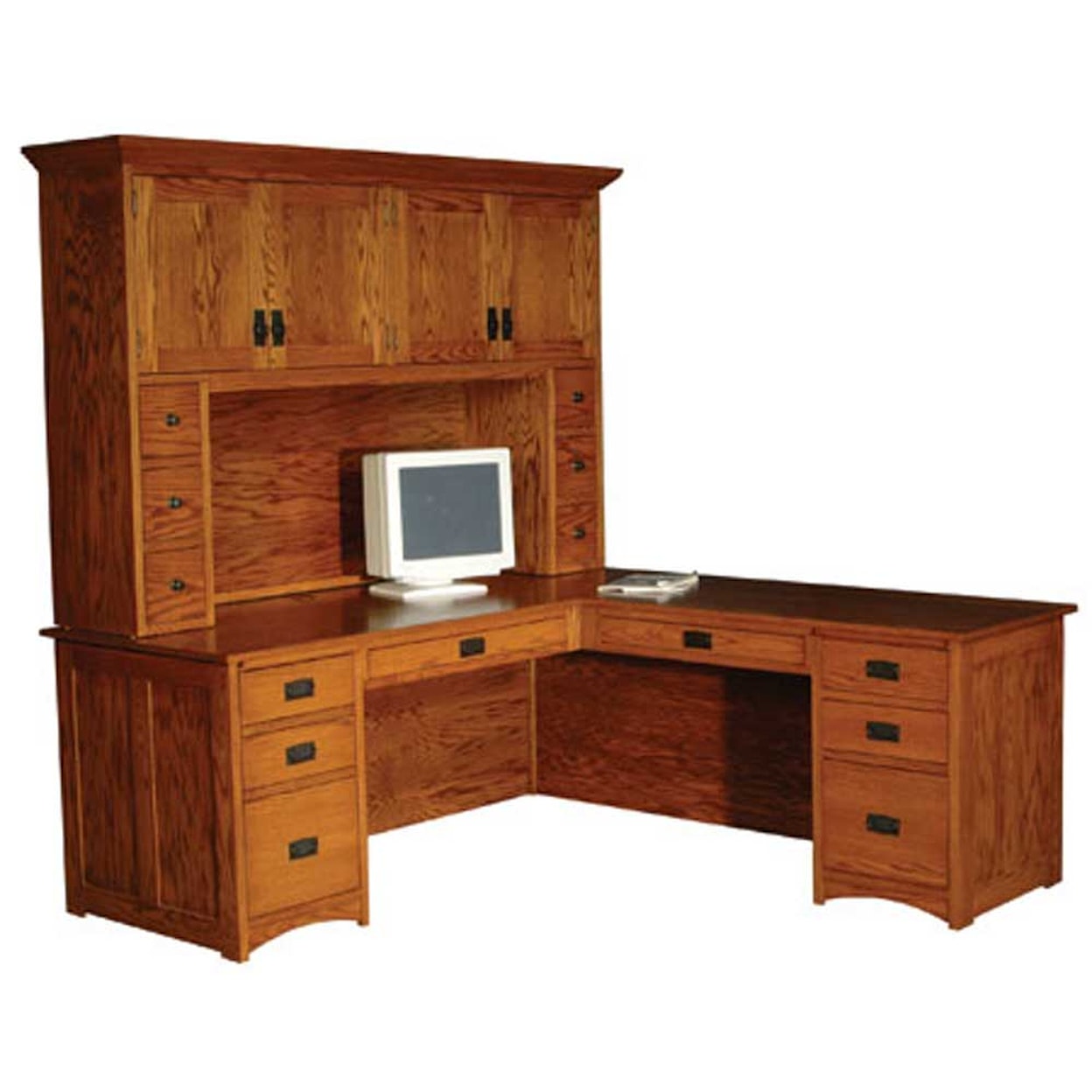 Simply Amish Prairie Mission L-Shape Desk and Hutch