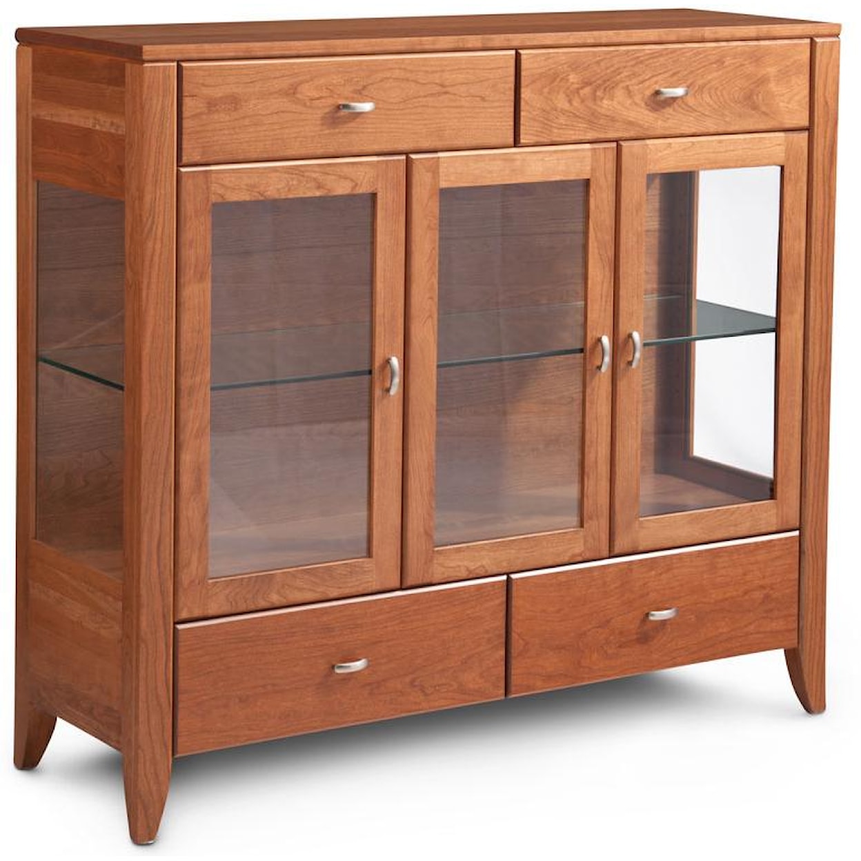 Simply Amish Justine Dining Cabinet with Plain Glass Doors