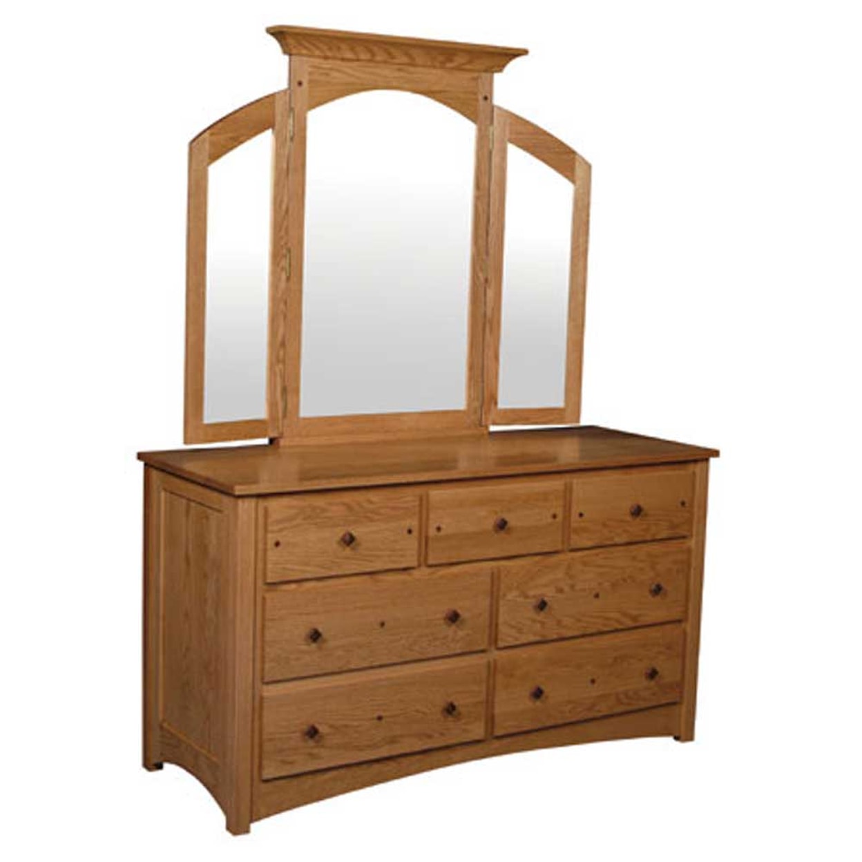 Simply Amish Royal Mission 7-Drawer Dresser and Mirror