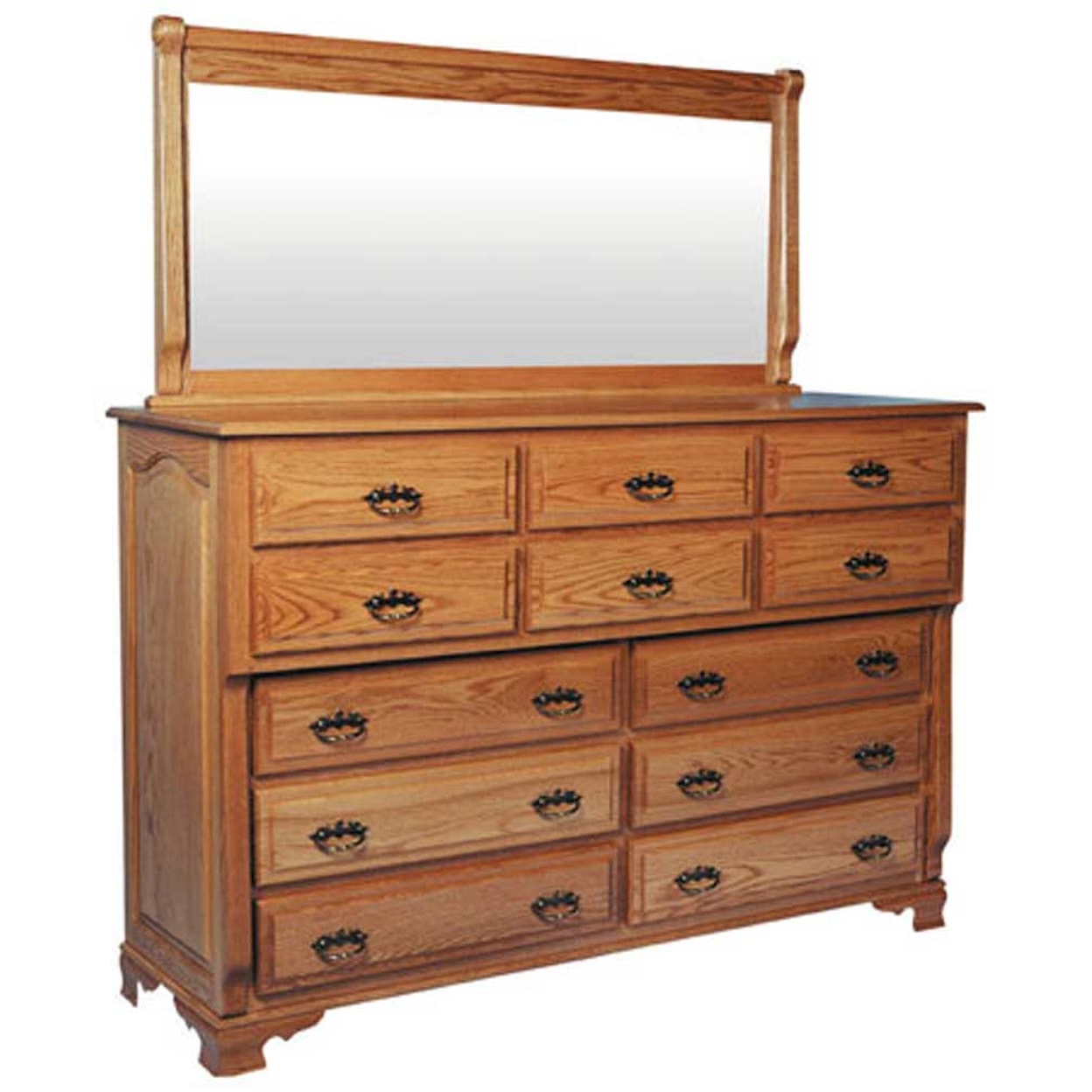 Simply Amish Heritage Amish 12-Drawer Bureau and Mirror