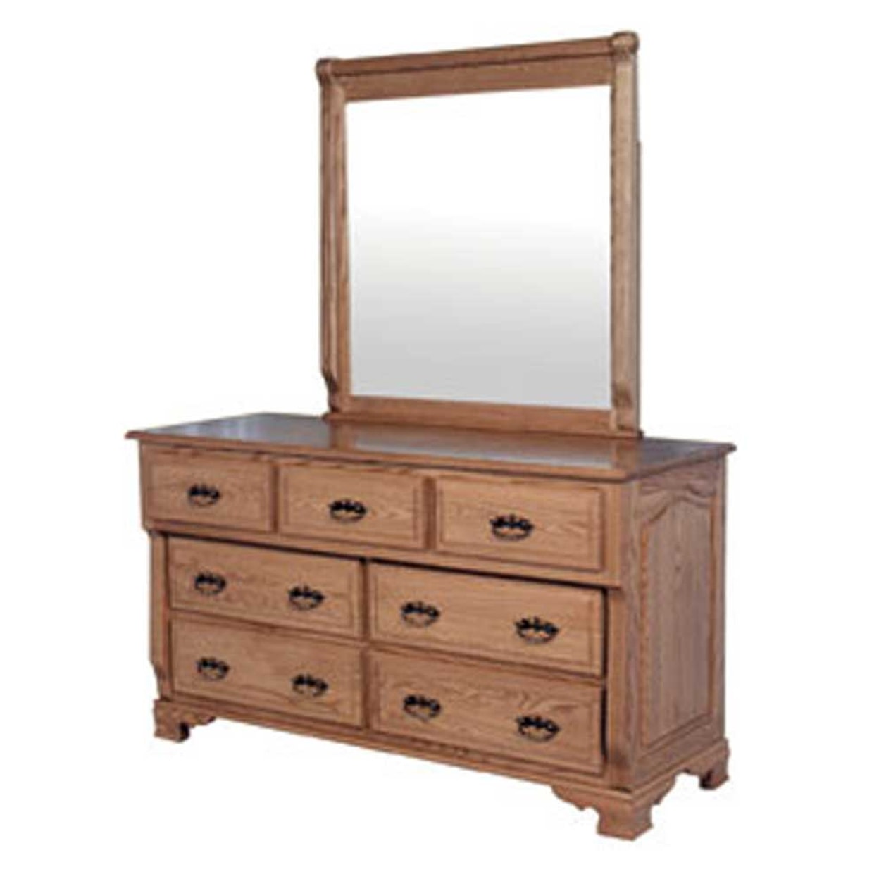 Simply Amish Heritage Amish 7-Drawer Dresser and Mirror