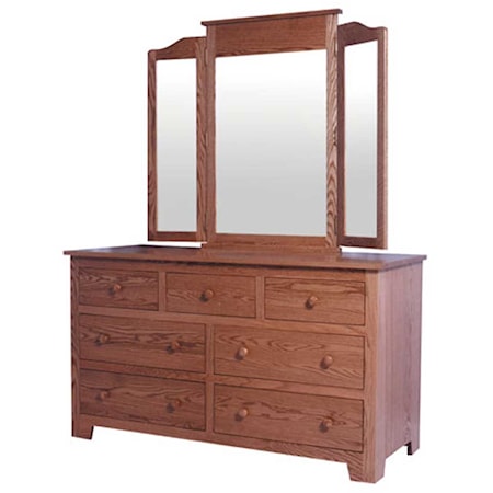 7-Drawer Dresser and Tri-View Mirror