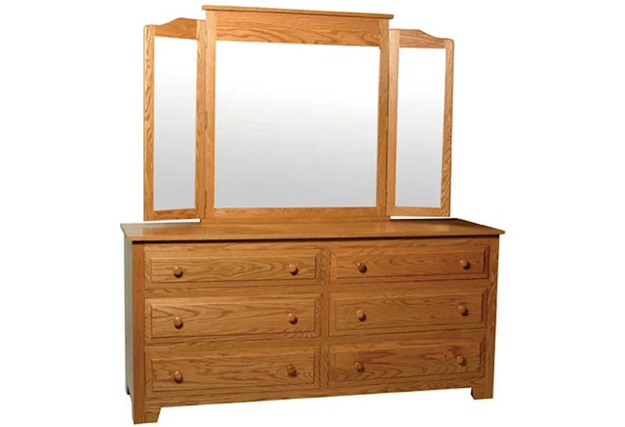 Homestead Amish 6-Drawer Dresser and  Mirror by Simply Amish at Mueller Furniture