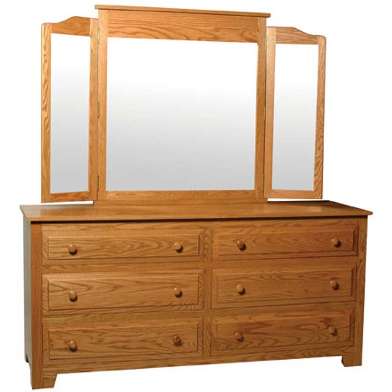 Simply Amish Homestead Amish 6-Drawer Dresser and  Mirror
