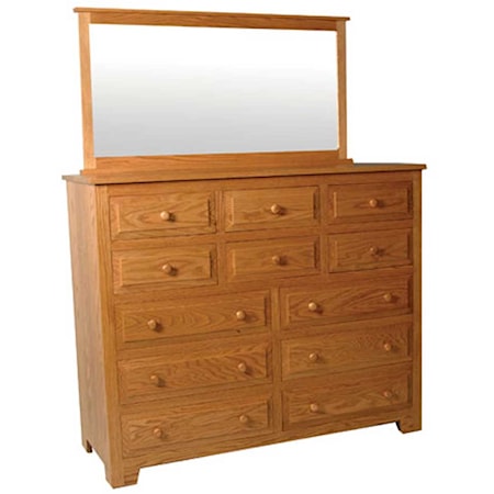 12-Drawer Bureau and Mirror