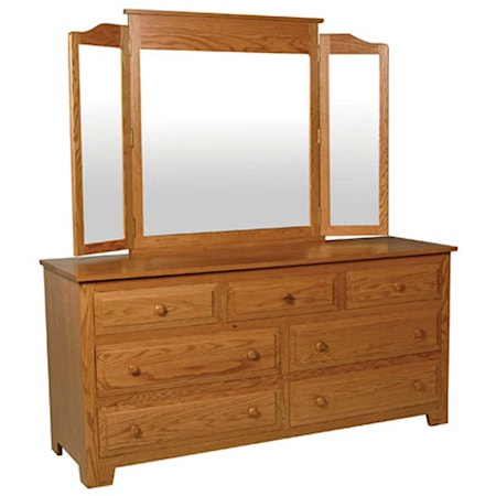 7-Drawer Dresser and Tri-View Mirror