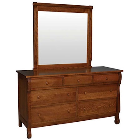 7 Drawer Dresser and Beveled Mirror