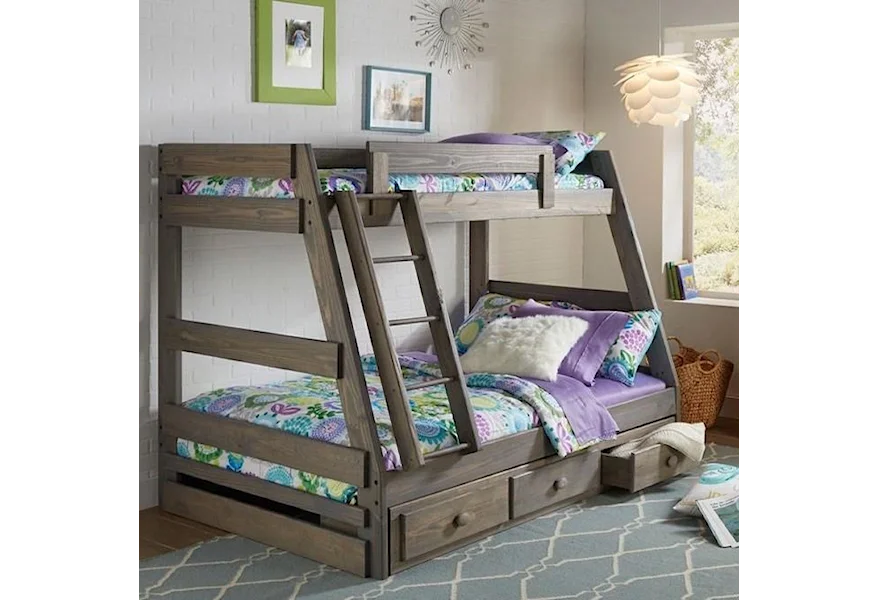 209 Twin Over Full Bunk Bed by Simply Bunk Beds at Furniture Fair - North Carolina