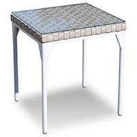 Outdoor Side Table with Glass Top