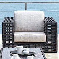 Outdoor Synthetic Wicker & Aluminum Lounge Chair with Sunbrella Cushion Seat & Back