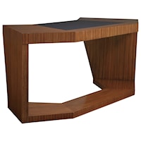 Contemporary Angled Writing Desk with Faux Leather Writing Surface
