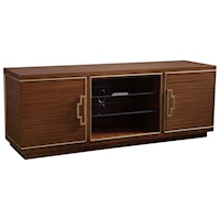 Contemporary Media Console with Cord Management Holes and Touch Lighting