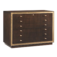 Beverly Palms File Chest with Lockable Top Drawer and Gold Tipping