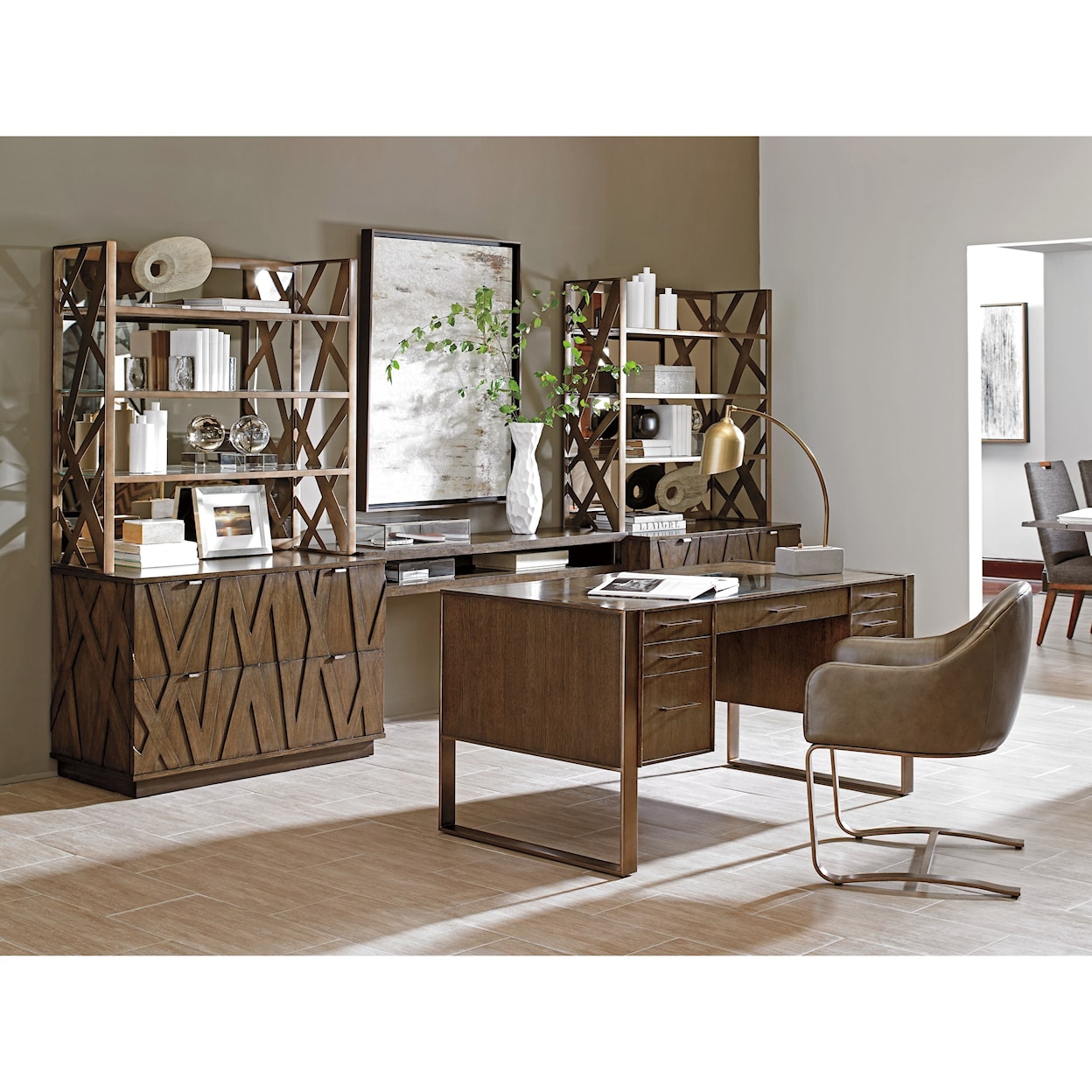 Sligh Cross Effect Modern Structure Desk